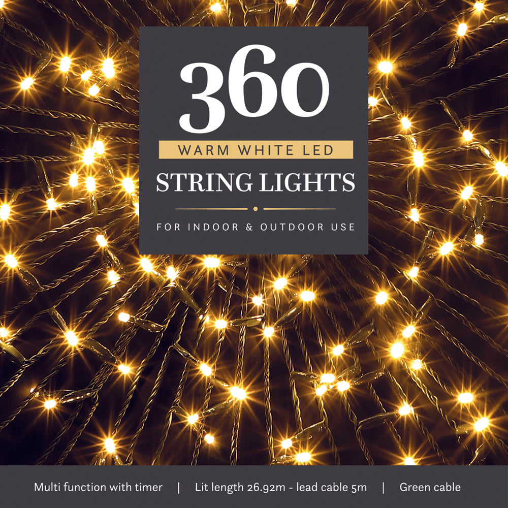 Noma Multifunction String Lights Warm White With Green Cable
