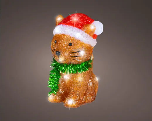 Lumineo Acrylic Light Up LED Cat Cool White Indoor/Outdoor 21cm