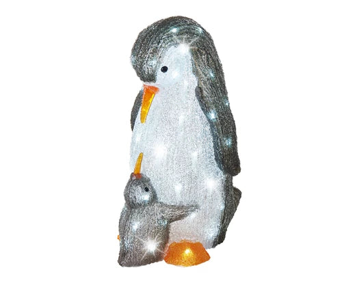Lumineo LED Penguin With Baby Outdoor Cool White LED