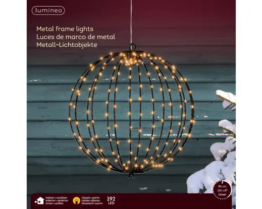 Micro LED Frame Ball Light Black & Classic Warm