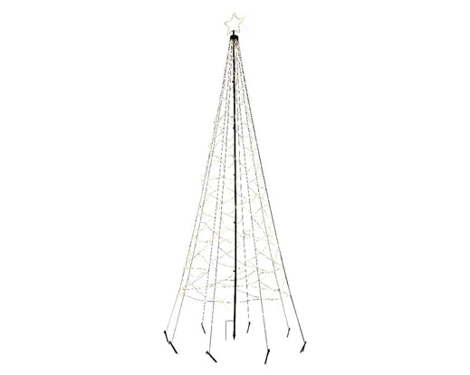 Lumineo Micro LED Flagpole Tree Outdoor Black & Warm White 320cm
