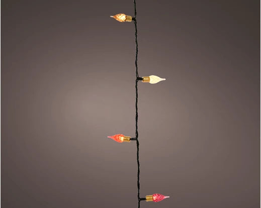 Lumineo Vintage LED Multi Colour String Lights With Twinkle Effect Green Cable