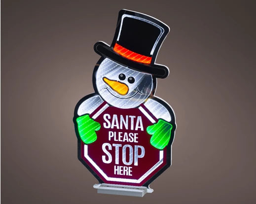 Lumineo Infinity Lights Snowman Stop Here Indoor
