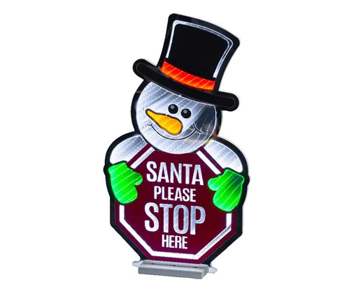 Lumineo Infinity Lights Snowman Stop Here Indoor