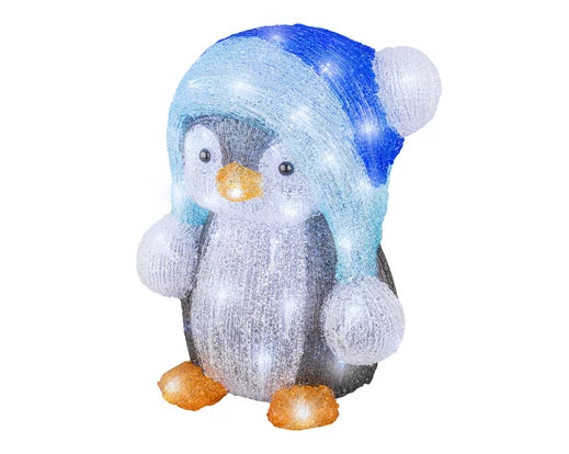 Lumineo LED Acrylic Penguin Blue Hat Outdoor