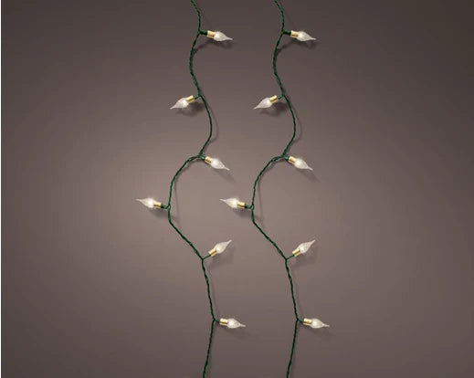 Lumineo Vintage LED Warm White String Lights With Twinkle Effect Green Cable