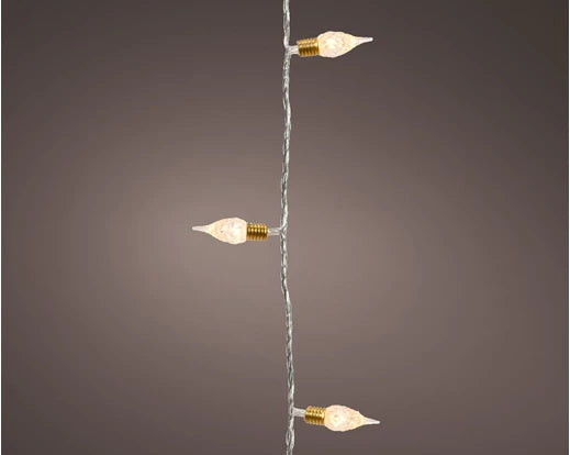 Lumineo Vintage LED Warm White String Lights With Twinkle Effect Clear Cable