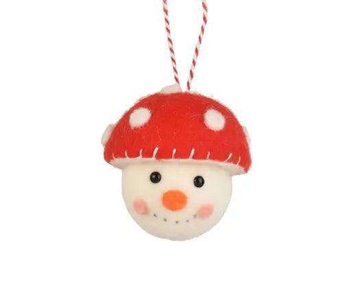 Decoris Mushroom Felt Snowman Face