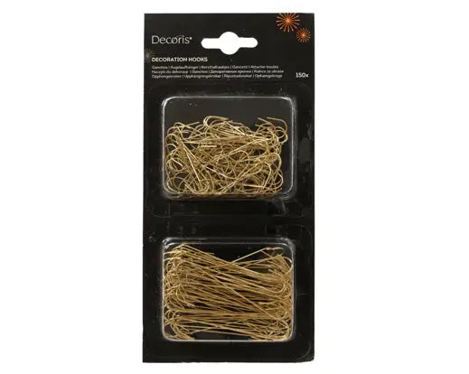 Decoris Bauble Hangers Iron S Shiny Gold 150pk
