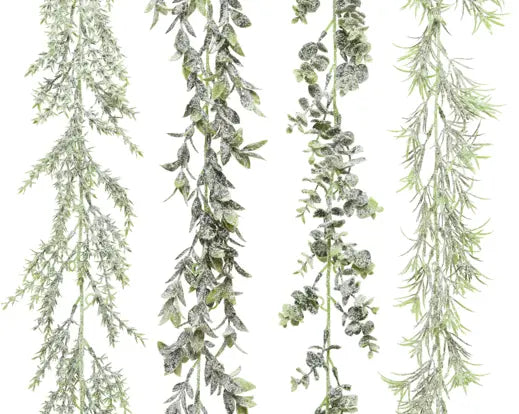 Decoris Frosted Foliage Garland 180cm Single Assorted