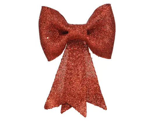 Decoris Red Glitter Bow 30cm