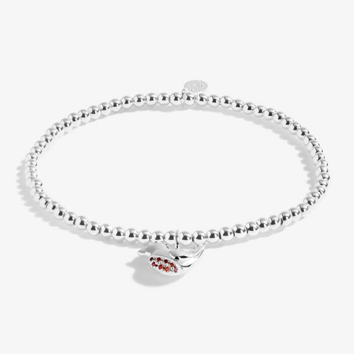 Joma Jewellery | A Little 'Robins Appear When Loved Ones Are Near' Silver Plated Stretch Bracelet