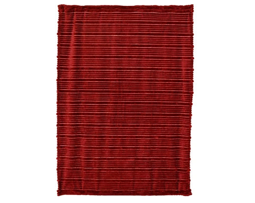 Kaemingk Throw Polyester Irregular Stripe Burgandy