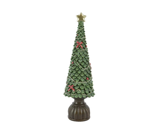 Kaemingk Tree Polyresin Tree With Glitter Green