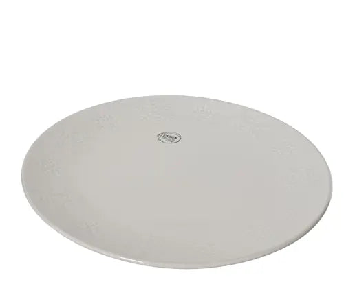 Dinner Plate Stoneware Round Embossed Snowflake