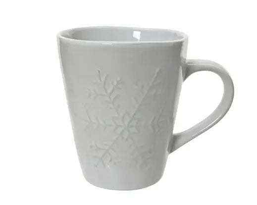 Embossed Snowflake Stoneware Mug
