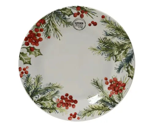 Decoris Porcelain Dinner Plate Leaves & Berries 27.2cm x 27.2cm x 2.4cm