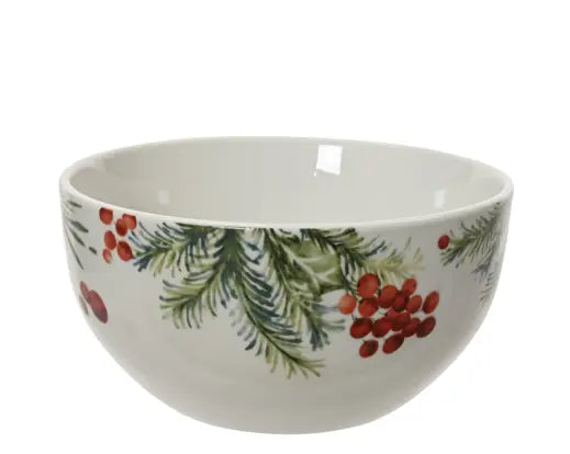 Decoris Porcelain Bowl Leaves & Berries 14.2cm x 14.2cm x 7.2cm