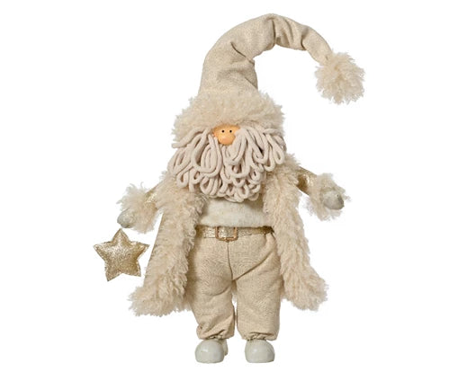 Kaemingk Santa Plastic Standing Gold/WarmWhite H48cm