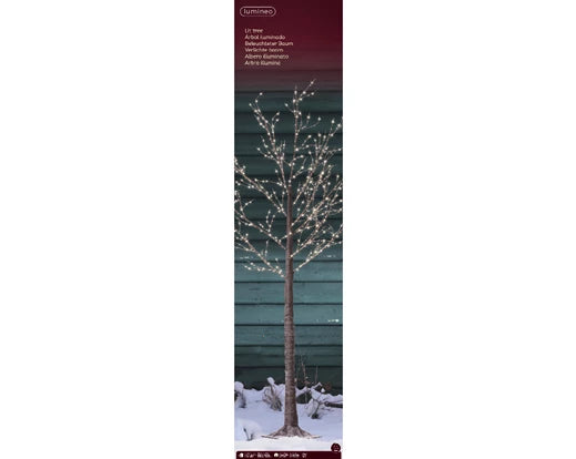 Lumineo Micro LED Brown Birch Tree Warm White 220cm