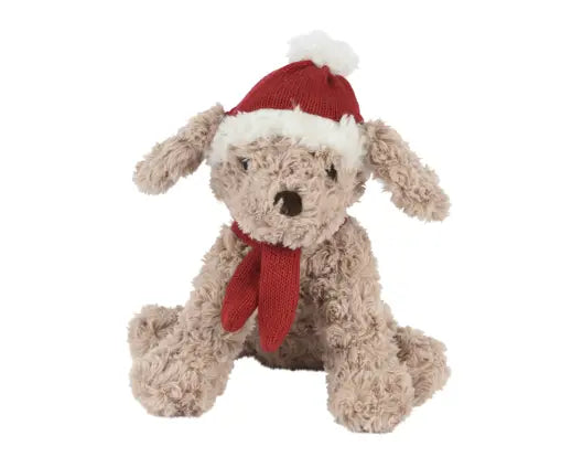 Dog Plush Red Knitted Scarf H24cm