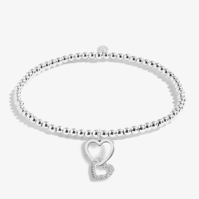 Joma Jewellery | A Little 'Mother And Daughter' Stretch Bracelet in Silver Plating