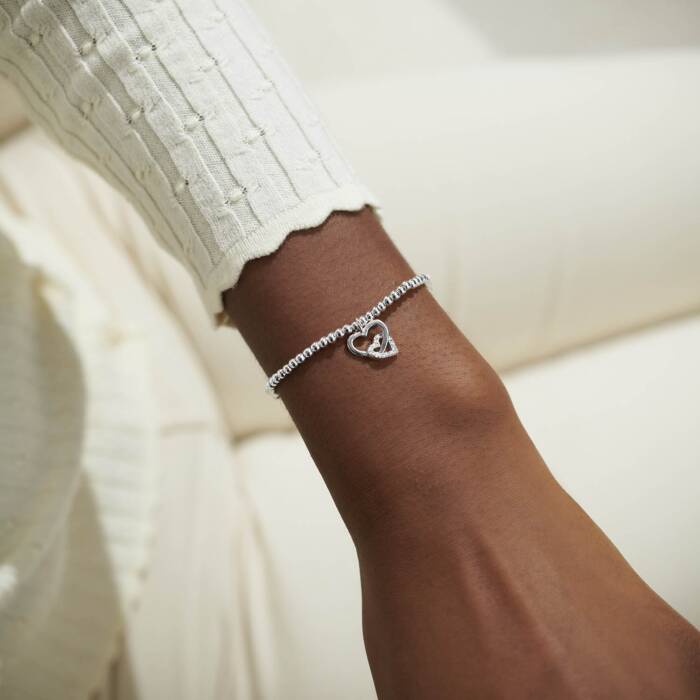 Joma Jewellery | A Little 'Mother And Daughter' Stretch Bracelet in Silver Plating