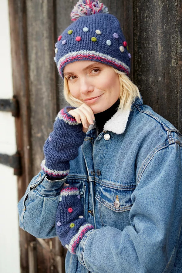Pachamama Montpellier Bobble Beanie Denim