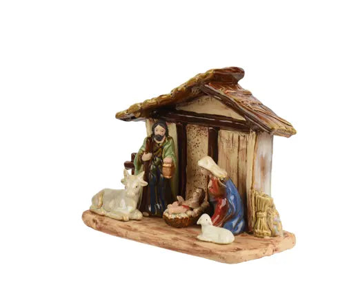 Decoris Nativity Set Porcelain House Glazed L.27cm x W.11cm x H.20cm