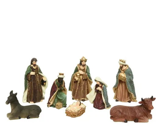Nativity Figures Set Of 8 With Animals Large