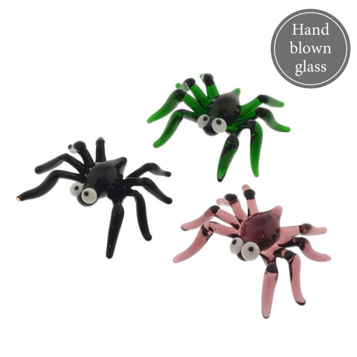Glass Spider Ornament With Big Eyes Single