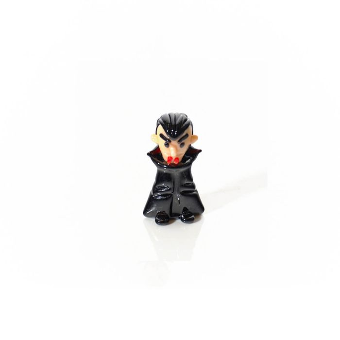 Glass Vampire Ornament With Bloody Fangs Hand Blown