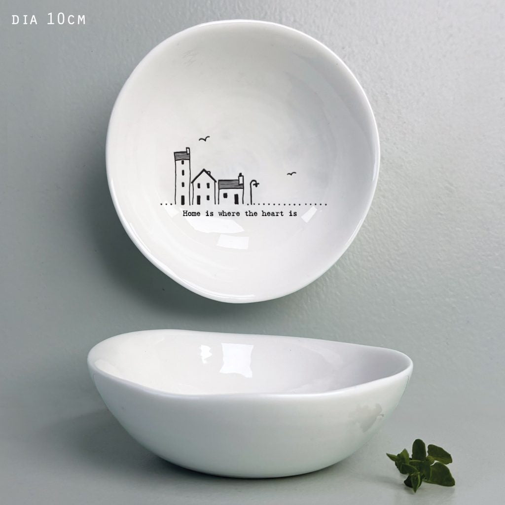East of India Med Wobbly Bowl "Home Is Where Heart Is"