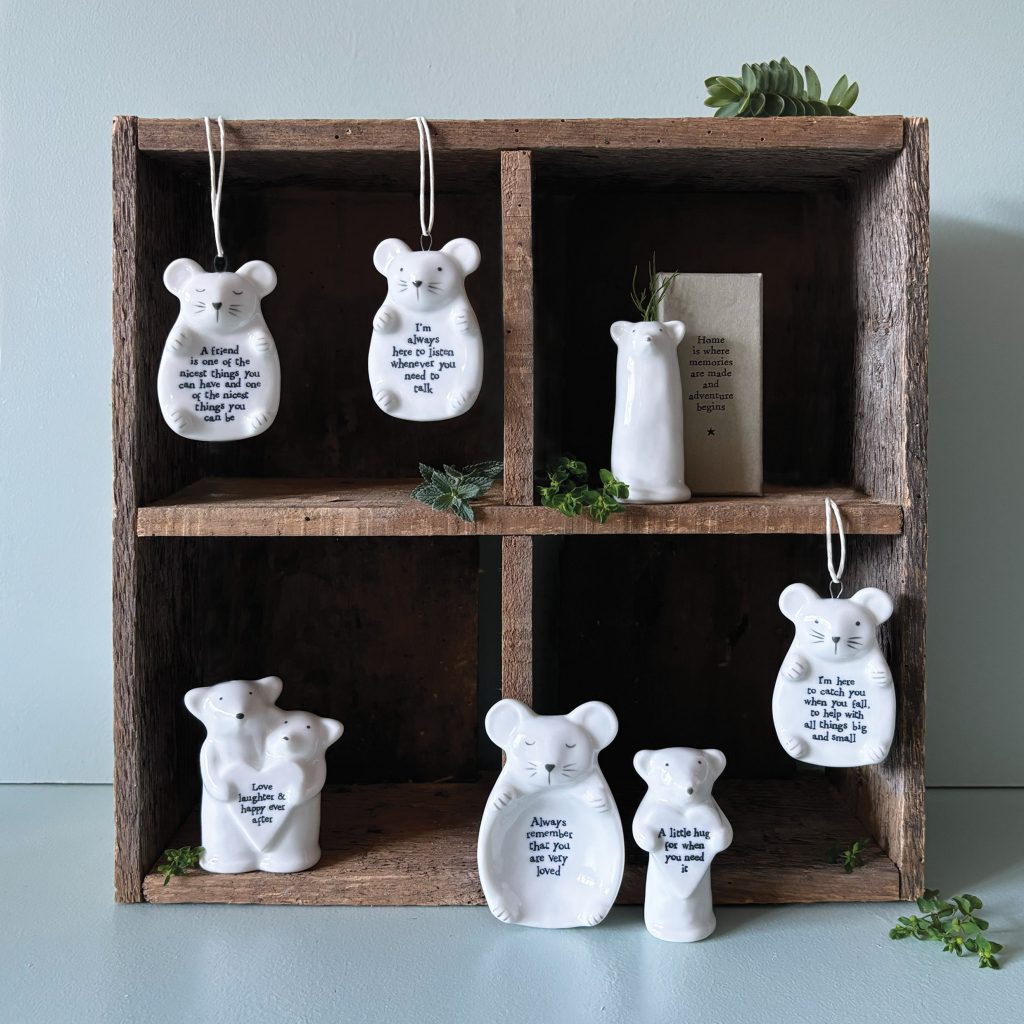 East of India Mouse Hanger "Always Here To Listen When Need To Talk"