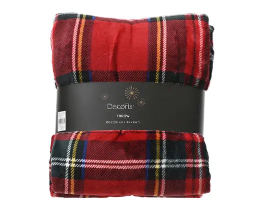 Polyester Flannel Check Throw