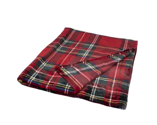 Polyester Flannel Check Throw
