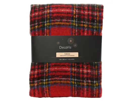 Decoris Throw Red Check 130cm x 170cm