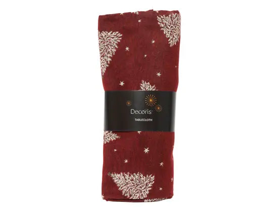 Decoris Tablecloth Tree Print Burgundy 250cm x 140cm