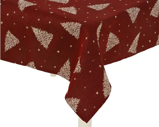 Decoris Tablecloth Tree Print Burgundy 180cm x 140cm