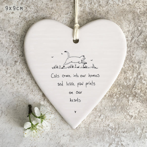 East of India Wobbly Round Heart - Cats Come Into Our Home