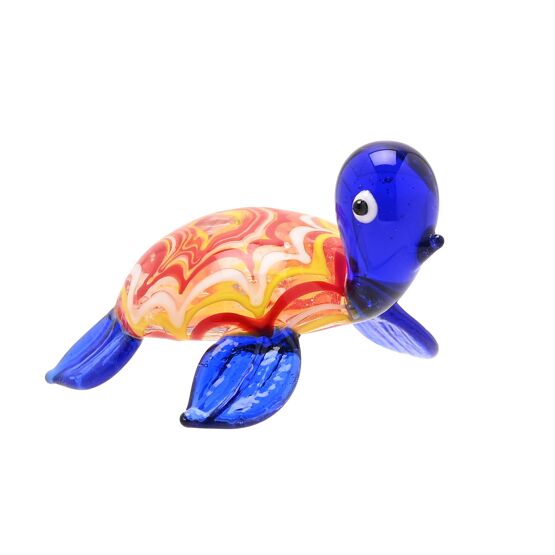 Stratton Objets D'art Miniature Glass Figurine - Blue Tortoise