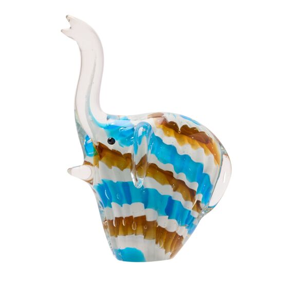 Stratton Objets d'art Glass Figurine - Blue Elephant