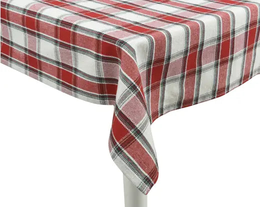 Cotton Rectangular Tartan Check Tablecloth