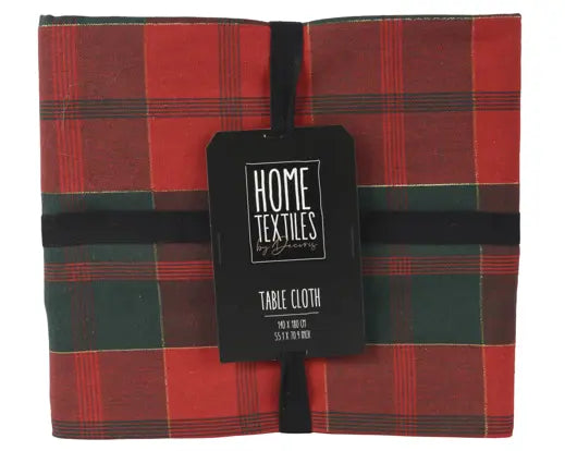 Decoris Cotton Tablecloth Green & Red Check 180cm x 140cm