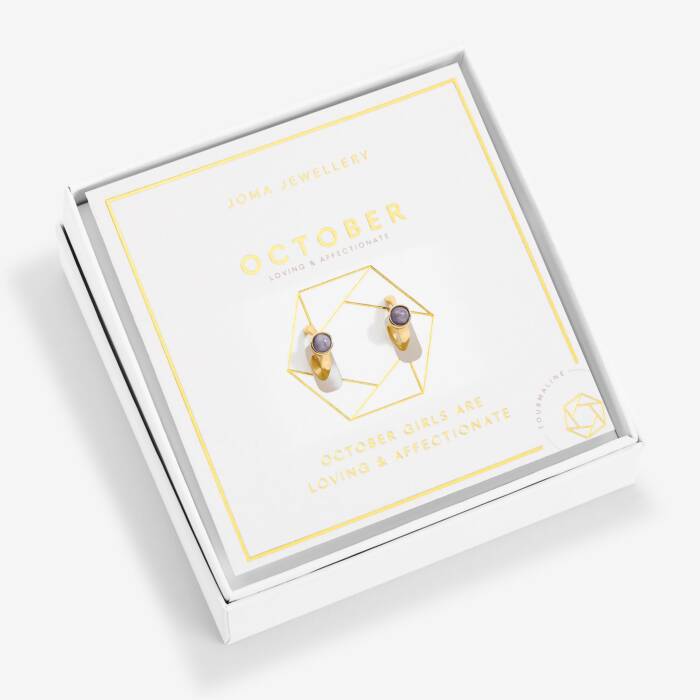 Joma Jewellery A Little 'Birthstone' Gold Plated Hoop Earrings