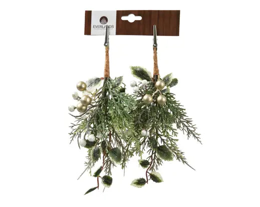 Champagne Clip Glitter Leaves Berries