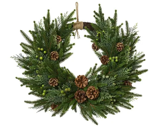 Artificial Soft Pinecone Wreath with Pinecones