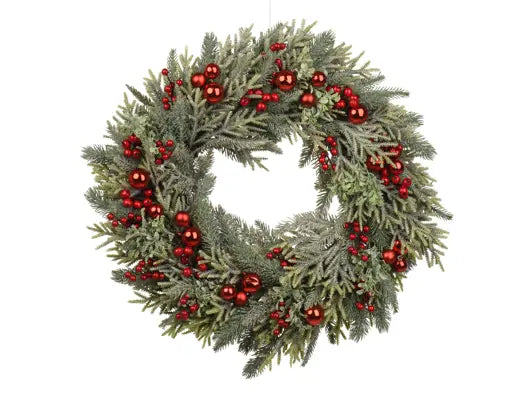 Everlands Wreath Natural & Red Berry Indoor 60cm