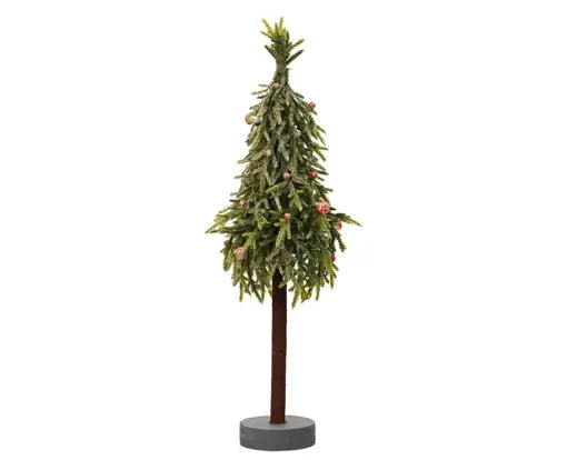 Everlands Merry Fir Mini Glitter Tree Glitter with Red Berries And Mushrooms  Indoor 60cm