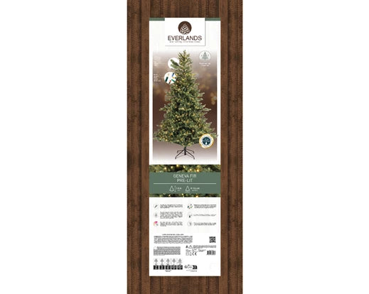 Everlands Geneva Fir Pre-Lit Artificial Tree with Warm White LEDs